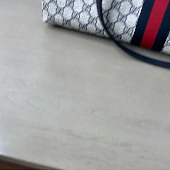 Gucci GG Supreme Monogram Textured Calfskin Web Medium Ophidia Shopping Tote - Picture 15 of 16